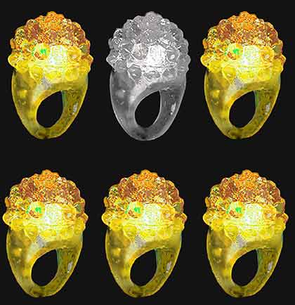 Yellow & White Bumpy Light Up Ring