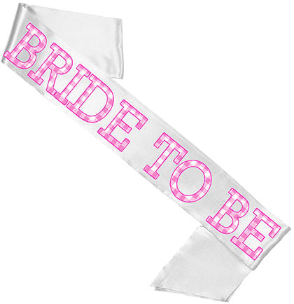 Bride to Be Pink Gingham Sash