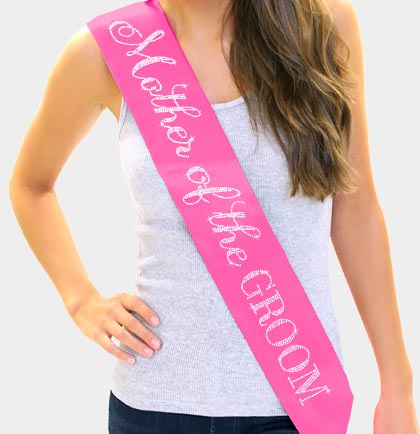 Flirty Mother of the Groom Rhinestone Sash