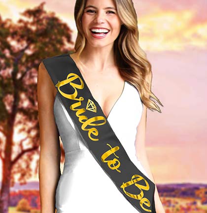 Bride to Be Diamond Gold Metallic Sash