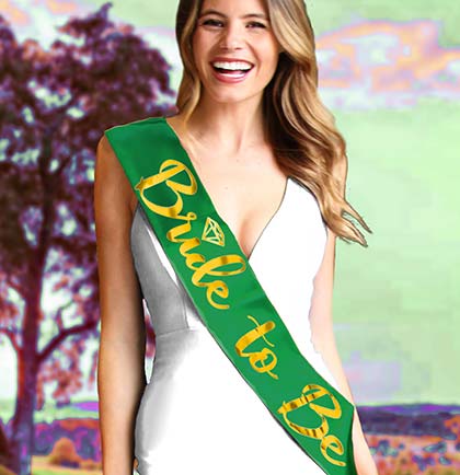 Bride to Be Diamond Gold Metallic Sash