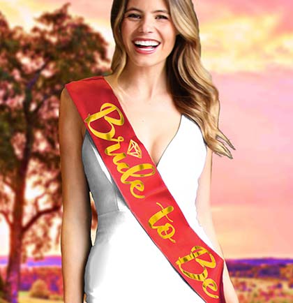 Bride to Be Diamond Gold Metallic Sash