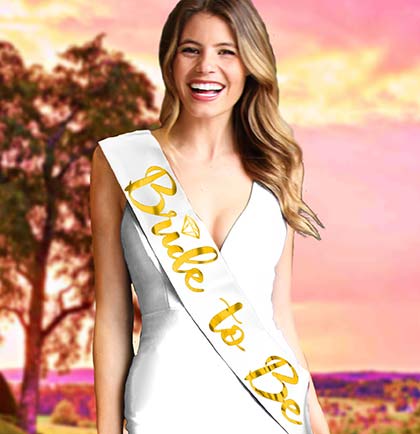 Bride to Be Diamond Gold Metallic Sash