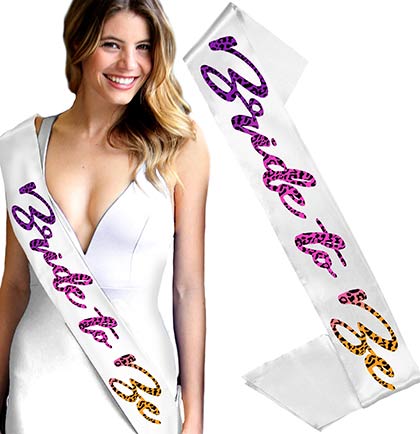Bride to Be Ombre Animal Print & Black Sam Pen*s Sash - Set of 2