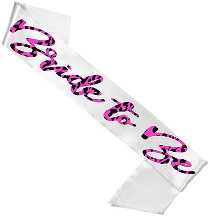 Glam Bride to Be Pink Animal White Print