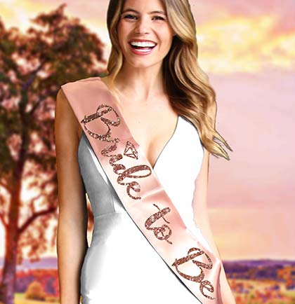 Bride to Be Diamond Rose Gold Glitter Sash