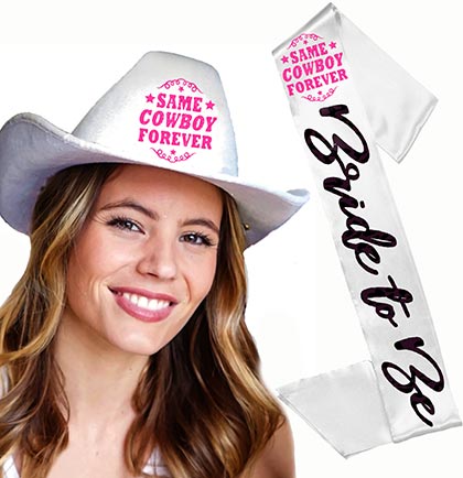 Same Cowboy Western Sash & Hat Set