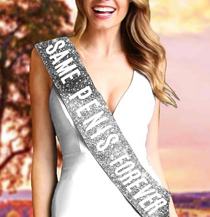 Silver Bride with Diamond White & Sam Pen*s Silver Sparkle Sash - Set of 2