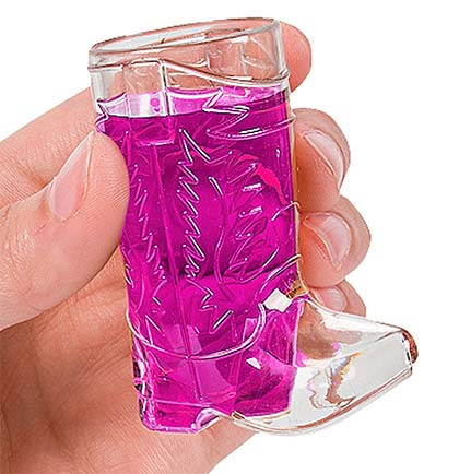 Clear Plastic Western Boot Shaped Shot Glass