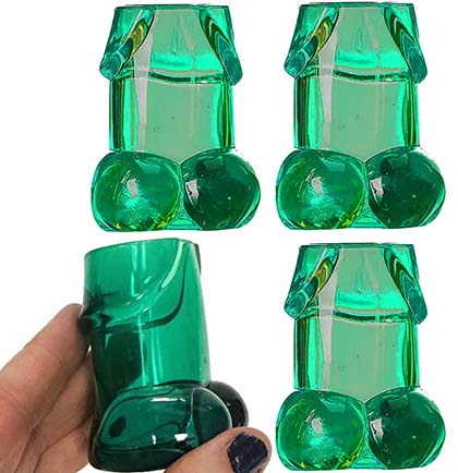 Green Pecker Shot Glasses - Set of 4