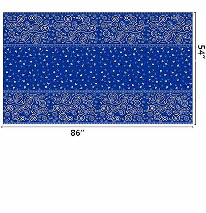 Western Bandana Print Table Cover & Pennant Banners - Blue