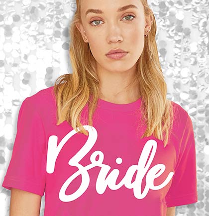 White Glam Bride Magenta Tshirt