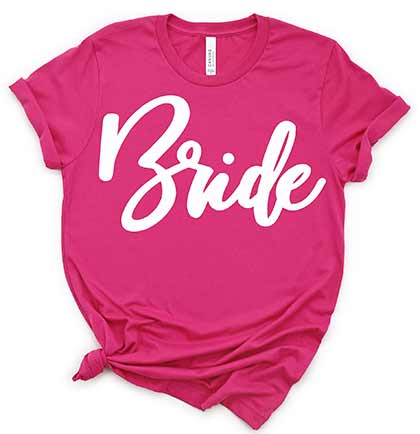 White Glam Bride Magenta Tshirt