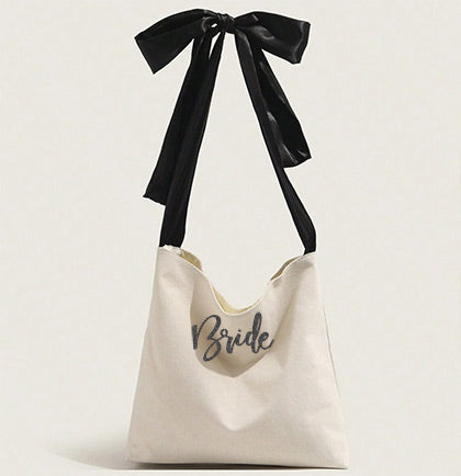 Bride Black Glam Bow Handbag