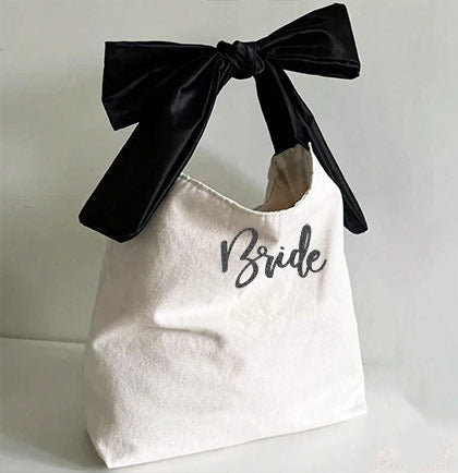 Bride Black Glam Bow Handbag
