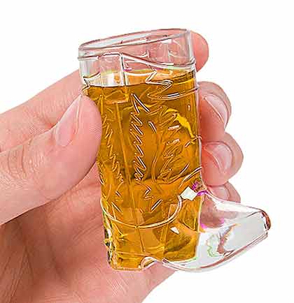 Clear Plastic Western Boot Shaped Shot Glass