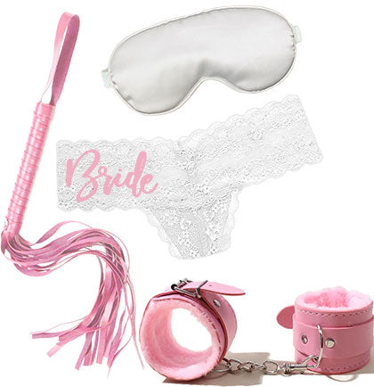 Pink & White Naughty Bedroom Set - 4pc