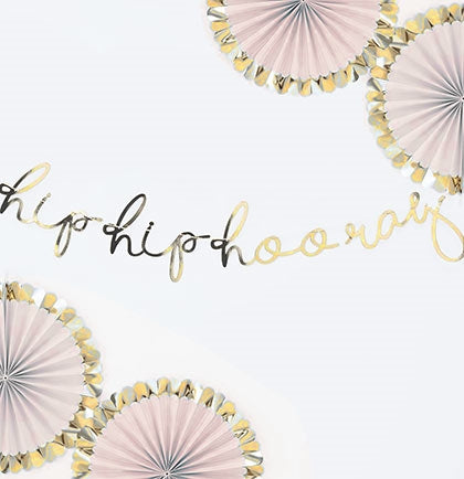 Celebrate in Bride with this fun banner! This 5ft long gold metallic Hip Hip Hooray banner is a fun decoration for any themed Bachelorette Party or occasion!