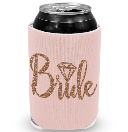 Bride Diamond Rose Gold Glitter Can Cover