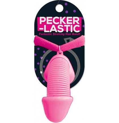 Have the party stand out in a crowd with this super fun Hot Pink Pecker Hair Tie! The pecker is like a slinky and it's on a super stretchy hair band. A funny, but naughty party favor!