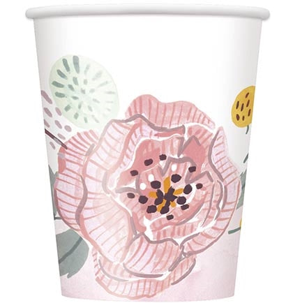 Floral Party Cups - Set of 8