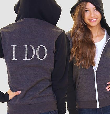 I Do Modern Fleece Hoodie: Charcoal & Black - XS