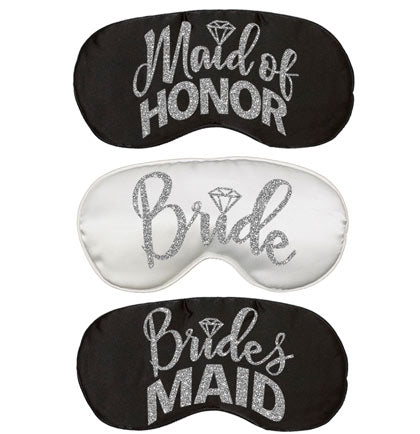 Bridal Party with Diamond Silver Glitter Sleep Mask