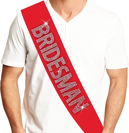 Bridesman Rhinestone Sash