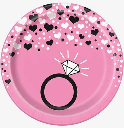 Pink Hearts Dessert Plates