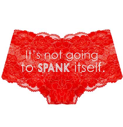 It's Not Going to Spank Itself Silver Red Lace Boyshort Panty
