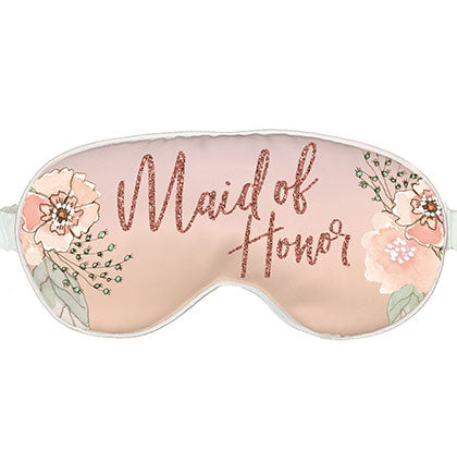 Rose Gold Glam Maid of Honor Floral Blush Sleep Mask