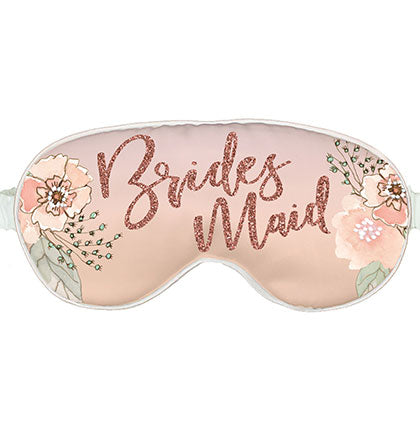 Rose Gold Glam Bridesmaid Floral Blush Sleep Mask