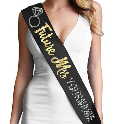 Future Mrs. Custom Gold Foil & Rhinestone Sash