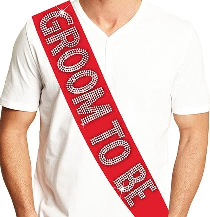 Groom To Be Rhinestone Sash
