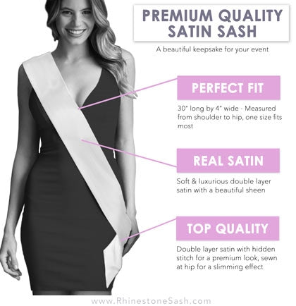 Custom Rhinestone Sash - Small Caps