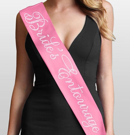 Flirty Bride's Entourage Rhinestone Sash