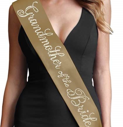 Flirty Grandmother of the Bride Rhinestone Sash