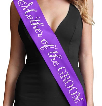 Flirty Mother of the Groom Rhinestone Sash