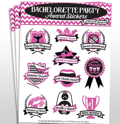 Bachelorette Award Stickers