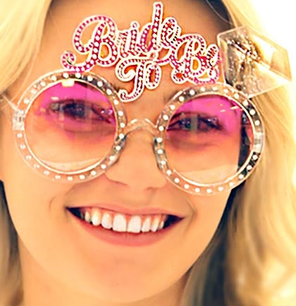 Get a pair for the Bride to Be to wear at her Bachelorette party. She'll be sure to stand out with the gem trim and "Bride to Be" and diamond accents!