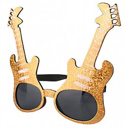 Gold Guitar Sunglasses - Set of 2