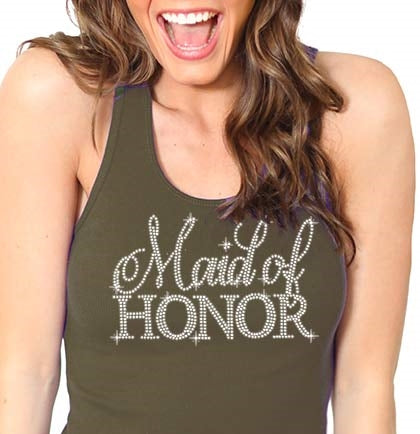 Flirty Maid or Matron Honor Tank Top: Army Green