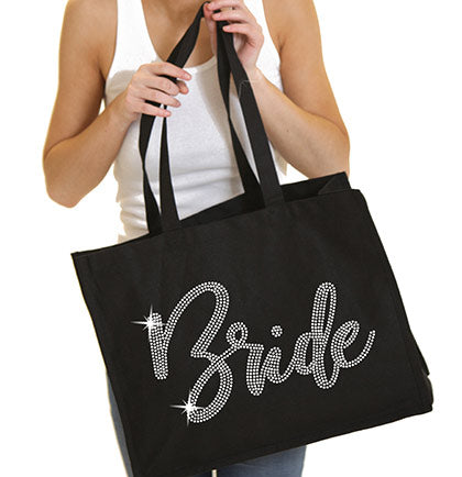 Bride Glam Rhinestone Large Canvas Tote