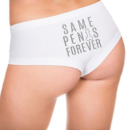 Silver Same Pen*s Forever White Cheeky Panty •