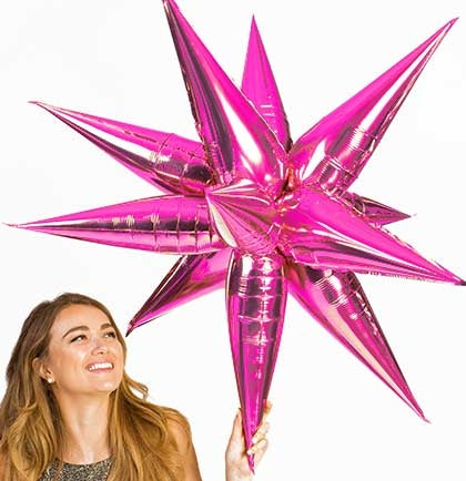 39" Hot Pink Starburst Balloon