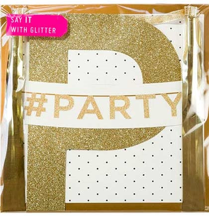 Gold Glitter "# Party" Banner 6.5ft