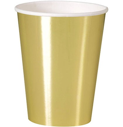 Gold Metallic Cups - Set of 8