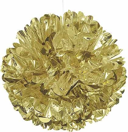 Giant Metallic Gold Fluffy Pouf - 16"