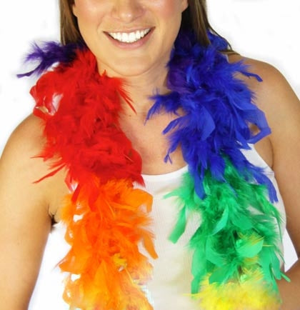 Fluffy Feather Boa 6ft: Rainbow