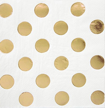 Gold Polka Dot Cocktail Napkins